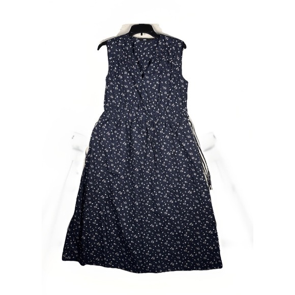Uniqlo Dresses & Skirts - Uniqlo WomensSleeveless Floral Summer Dress Long Size XS Navy Blue White Flower